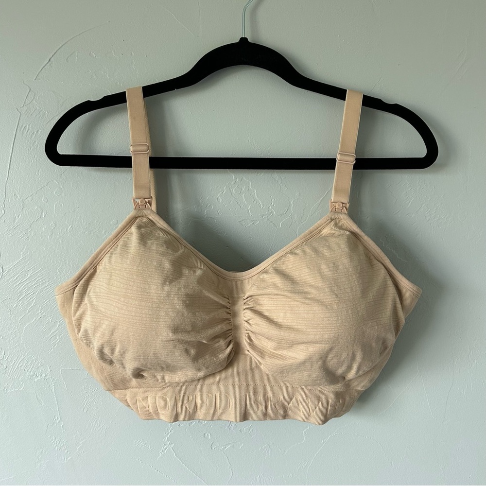 Kindred Bravely Sublime Hands-Free Pumping Nursing Bra Beige Large Busty E-H Cup